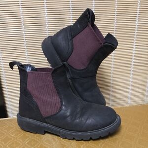 Geox Kids Black and Burgundy Brown Boots